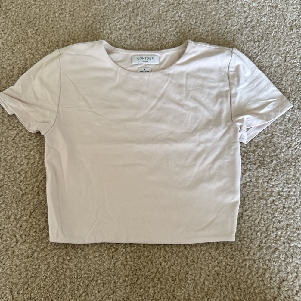 Aritzia Cream Short Sleeve Top